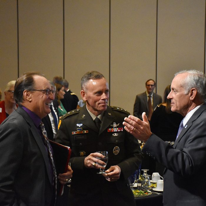 The Air, Space and Missile Defense Association recognizes several members of U.S. Army Space and Missile Defense Command and Redstone Arsenal at its annual luncheon at the Von Braun Center, Huntsville, Alabama, May 13, 2022. (photos by Ronald Bailey and Ayumi Davis)
