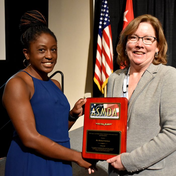 The Air, Space and Missile Defense Association recognizes several members of U.S. Army Space and Missile Defense Command and Redstone Arsenal at its annual luncheon at the Von Braun Center, Huntsville, Alabama, May 13, 2022. (photos by Ronald Bailey and Ayumi Davis)