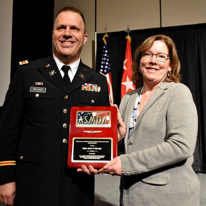 The Air, Space and Missile Defense Association recognizes several members of U.S. Army Space and Missile Defense Command and Redstone Arsenal at its annual luncheon at the Von Braun Center, Huntsville, Alabama, May 13, 2022. (photos by Ronald Bailey and Ayumi Davis)