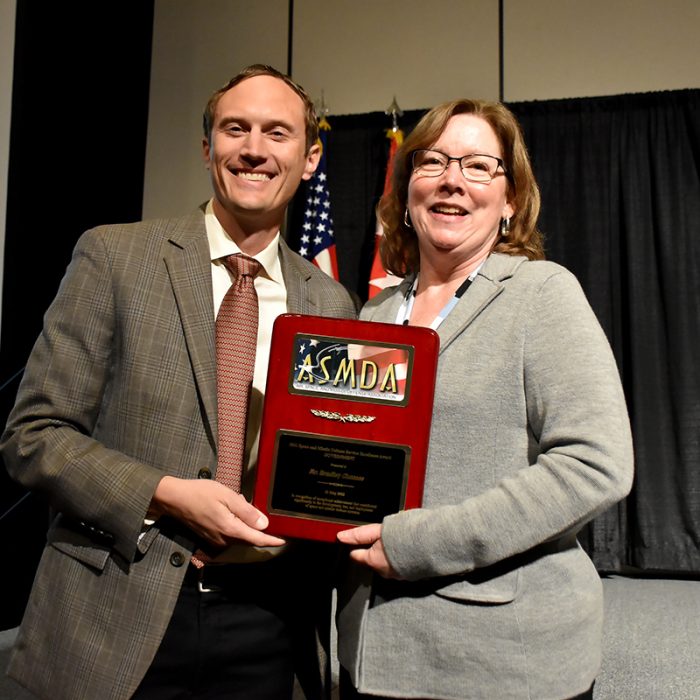 The Air, Space and Missile Defense Association recognizes several members of U.S. Army Space and Missile Defense Command and Redstone Arsenal at its annual luncheon at the Von Braun Center, Huntsville, Alabama, May 13, 2022. (photos by Ronald Bailey and Ayumi Davis)