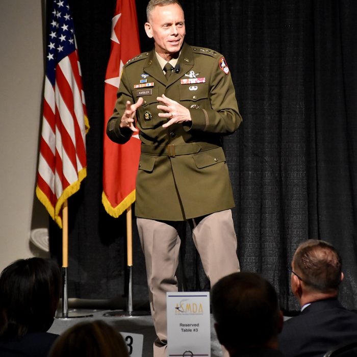 The Air, Space and Missile Defense Association recognizes several members of U.S. Army Space and Missile Defense Command and Redstone Arsenal at its annual luncheon at the Von Braun Center, Huntsville, Alabama, May 13, 2022. (photos by Ronald Bailey and Ayumi Davis)