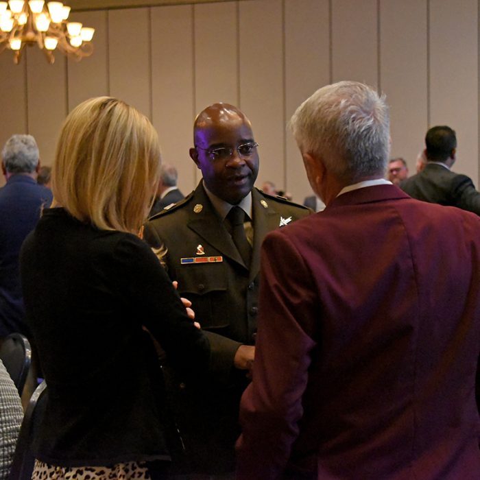 The Air, Space and Missile Defense Association recognizes several members of U.S. Army Space and Missile Defense Command and Redstone Arsenal at its annual luncheon at the Von Braun Center, Huntsville, Alabama, May 13, 2022. (photos by Ronald Bailey and Ayumi Davis)