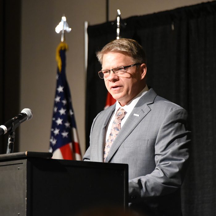 The Air, Space and Missile Defense Association recognizes several members of U.S. Army Space and Missile Defense Command and Redstone Arsenal at its annual luncheon at the Von Braun Center, Huntsville, Alabama, May 13, 2022. (photos by Ronald Bailey and Ayumi Davis)