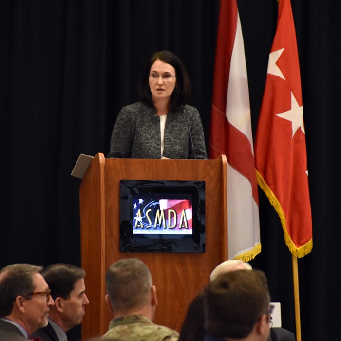 LTG James Dickinson is the guest speaker during the 24th Air, Space and Missile Defense Association annual luncheon Feb. 21 at the Jackson Center in Huntsville, Alabama.