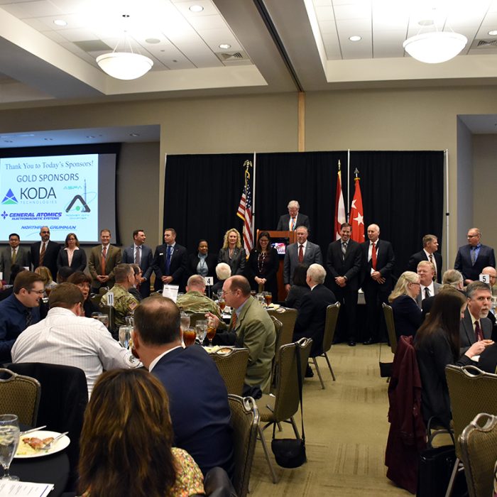 LTG James Dickinson is the guest speaker during the 24th Air, Space and Missile Defense Association annual luncheon Feb. 21 at the Jackson Center in Huntsville, Alabama.