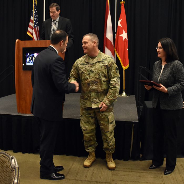 LTG James Dickinson is the guest speaker during the 24th Air, Space and Missile Defense Association annual luncheon Feb. 21 at the Jackson Center in Huntsville, Alabama.