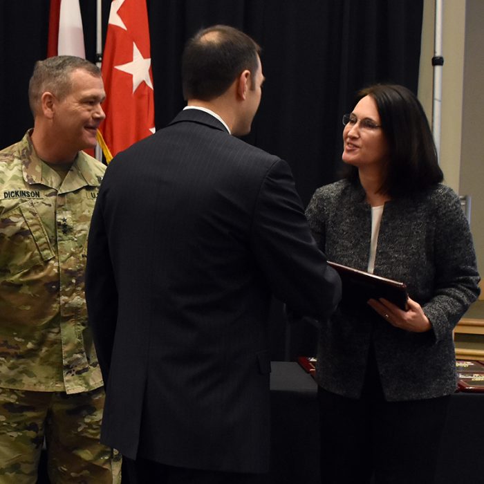 LTG James Dickinson is the guest speaker during the 24th Air, Space and Missile Defense Association annual luncheon Feb. 21 at the Jackson Center in Huntsville, Alabama.