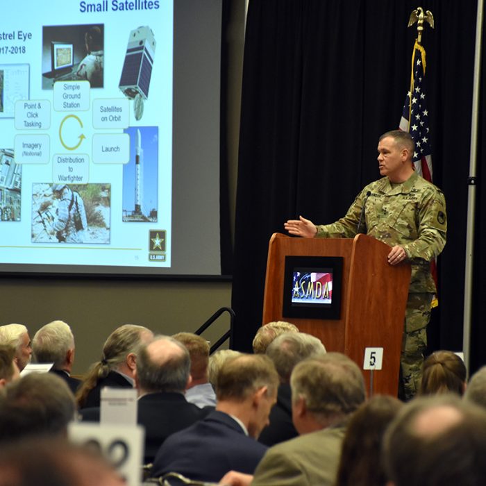 LTG James Dickinson is the guest speaker during the 24th Air, Space and Missile Defense Association annual luncheon Feb. 21 at the Jackson Center in Huntsville, Alabama.